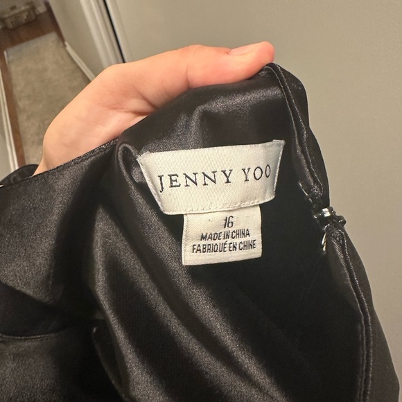 Jenny Yoo Mara Black Satin Dress - Picture 4 of 4